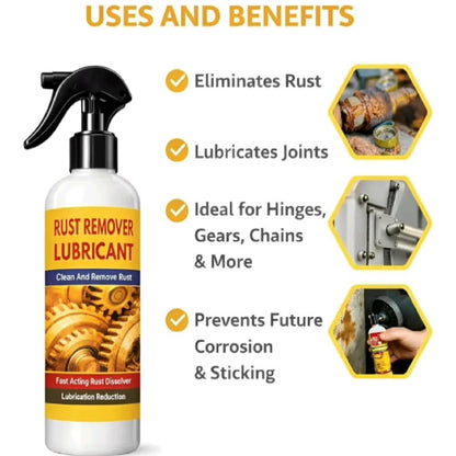 Rust Remover Lubricant Spray (Pack of 3) for Iron, Steel & Metal - Rust Stain Cleaner, Penetrant & Lubricant, Loosens Jammed Nut Bolts & Hinges | Corrosion Inhibitor for Car, Bike, Kitchen, Bathroom