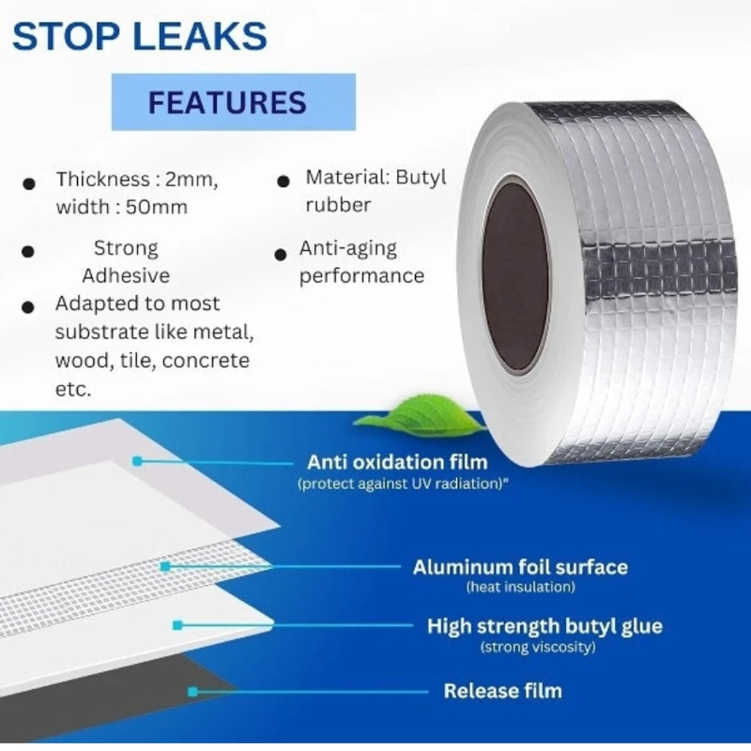 Waterproof Tape For Pipe Leakage Roof Water Tape Leakage Solution Aluminium Foil Tape