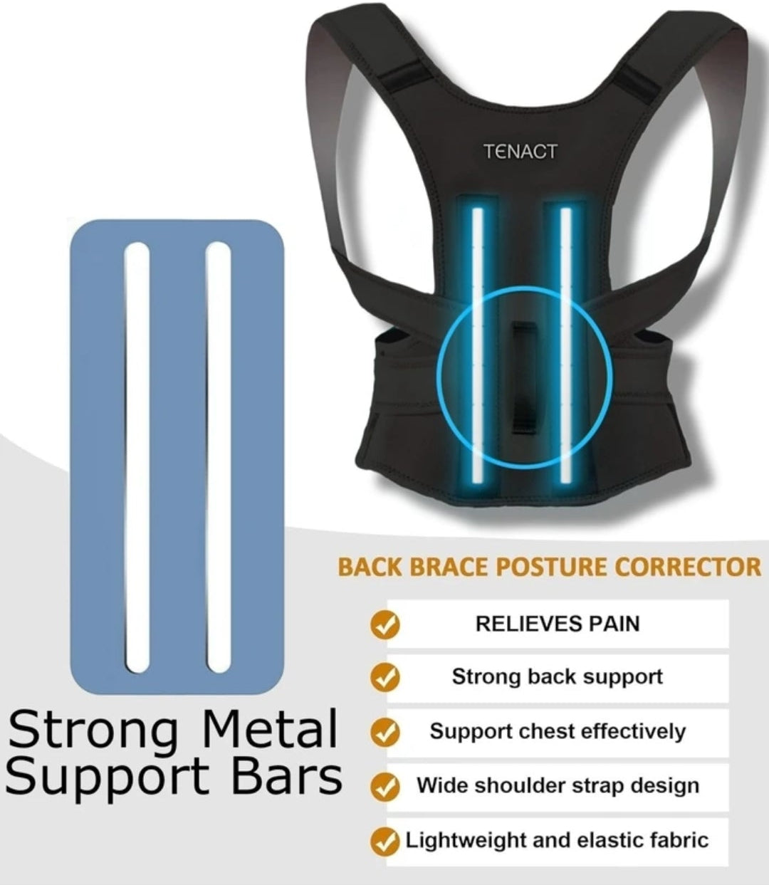 Posture Corrector Free Size Designed to provide exceptional Back Straight And Shoulder Support Belt